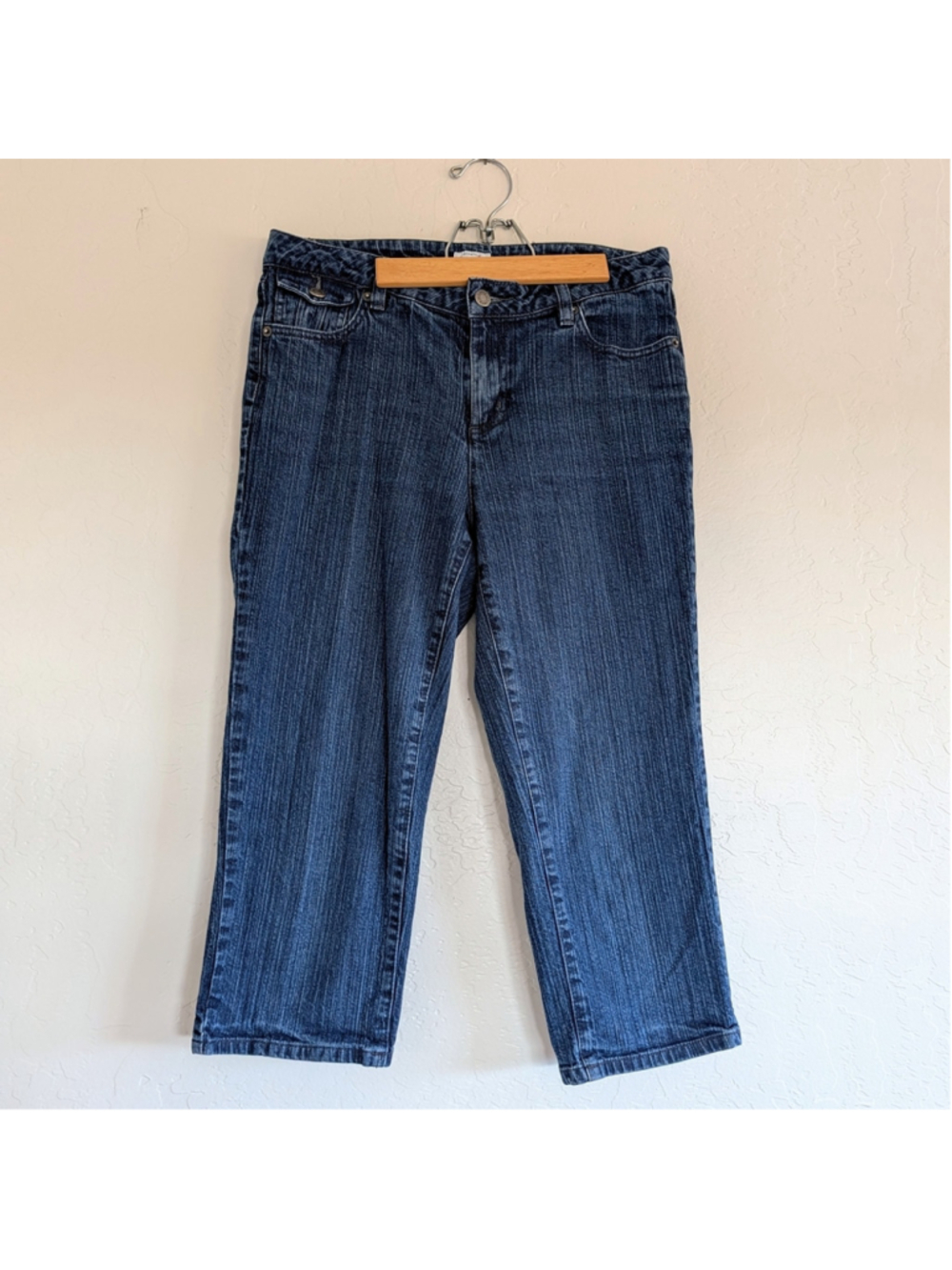 Deep Indigo Cropped Jeans Capris Minimalist Classic Denim Transitional